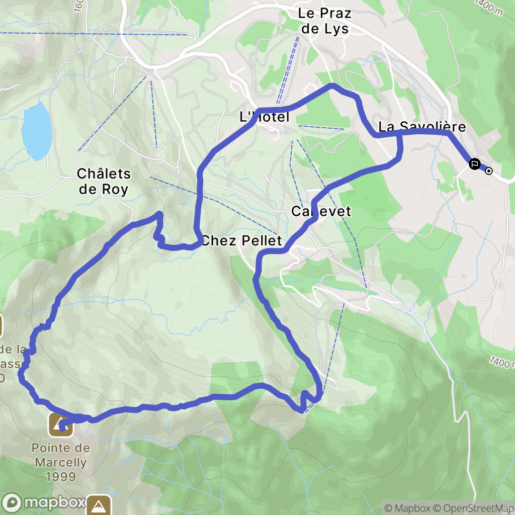 Taninges : carte du parcours de randonnée - France