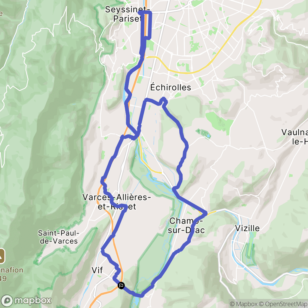 Vif : carte du parcours de randonnée - France