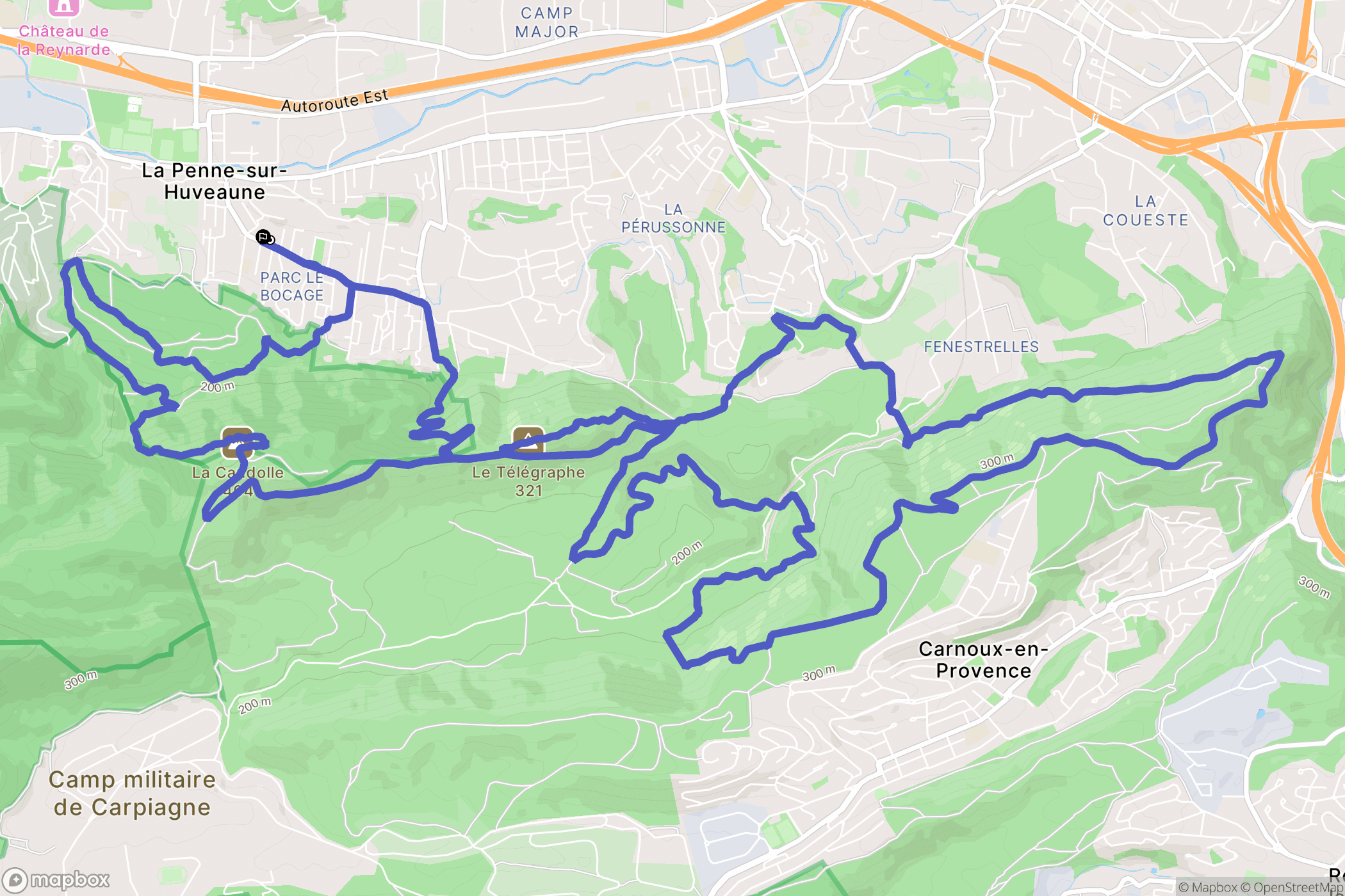 La Penne-sur-Huveaune : carte du parcours de randonnée - France