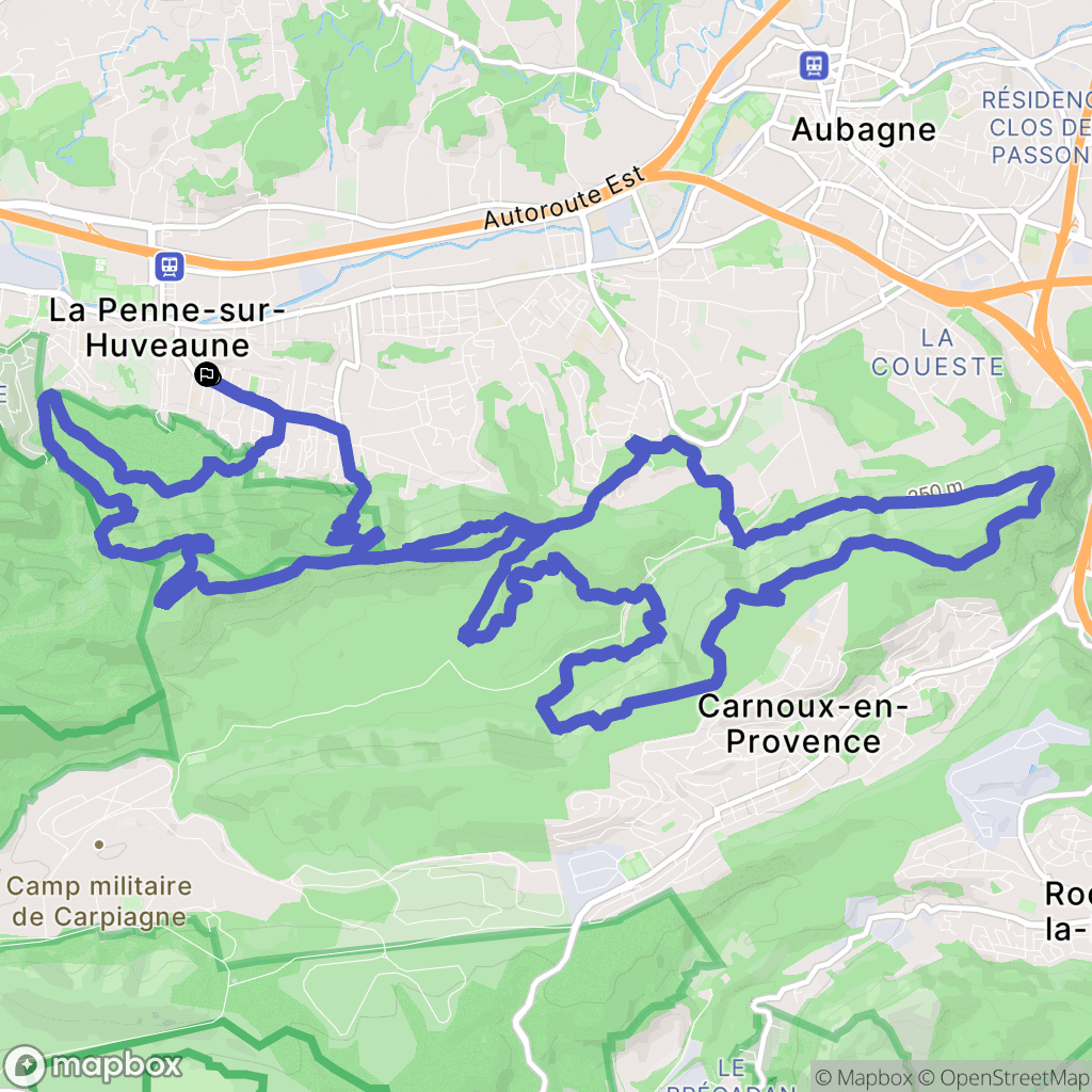 La Penne-sur-Huveaune : carte du parcours de randonnée - France