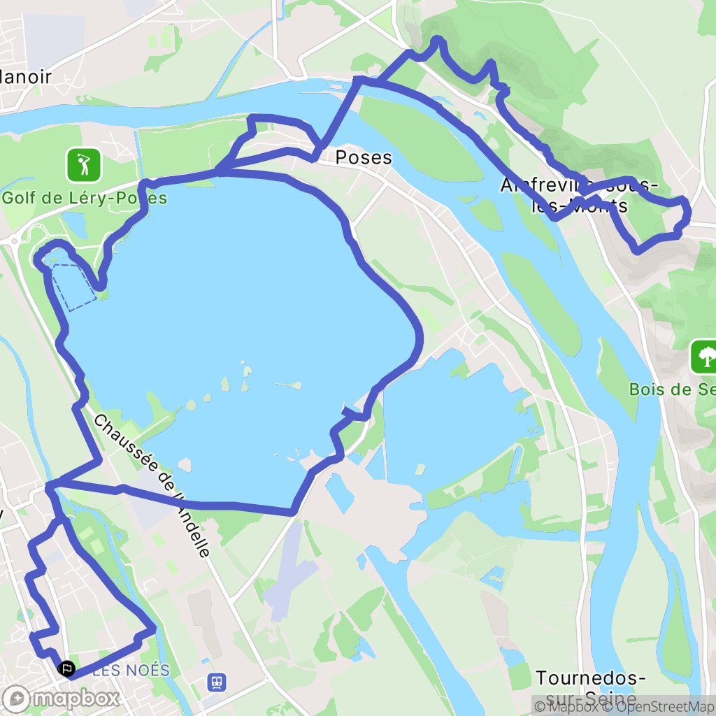 Val-de-Reuil : carte du parcours de randonnée - France