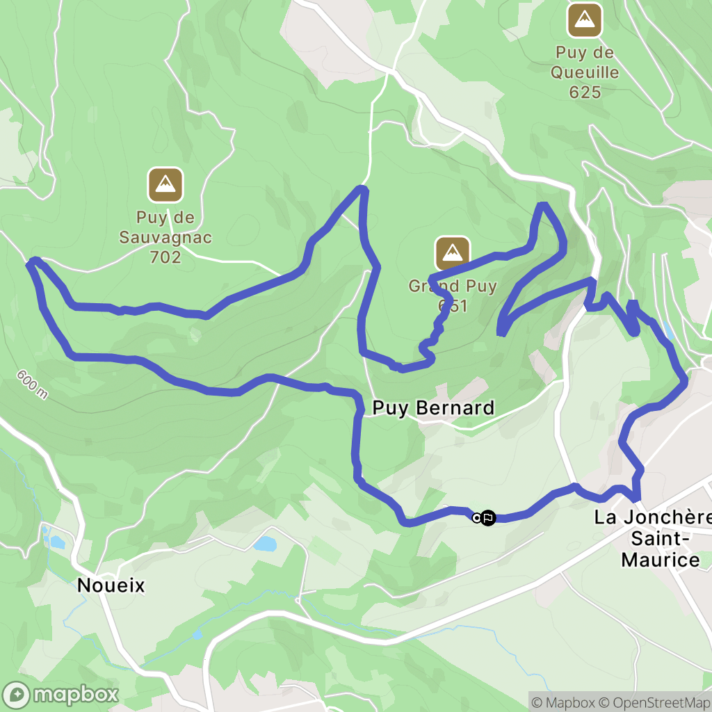 La Jonchère-Saint-Maurice : carte du parcours de randonnée - France