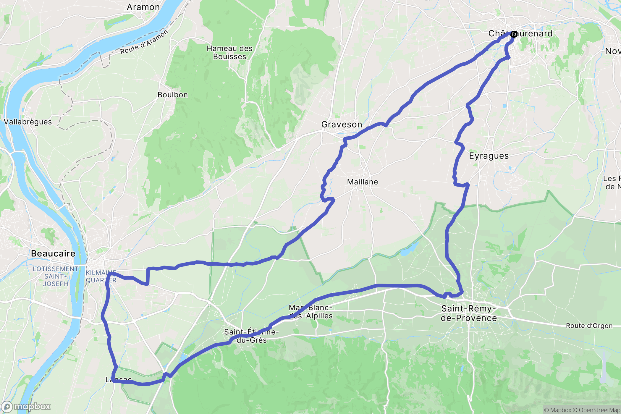 Châteaurenard : carte du parcours de randonnée - France