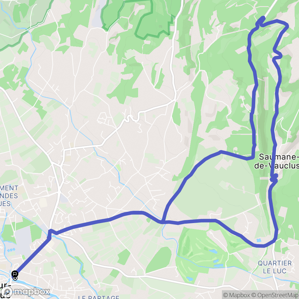 L'Isle-sur-la-Sorgue : carte du parcours de randonnée - France