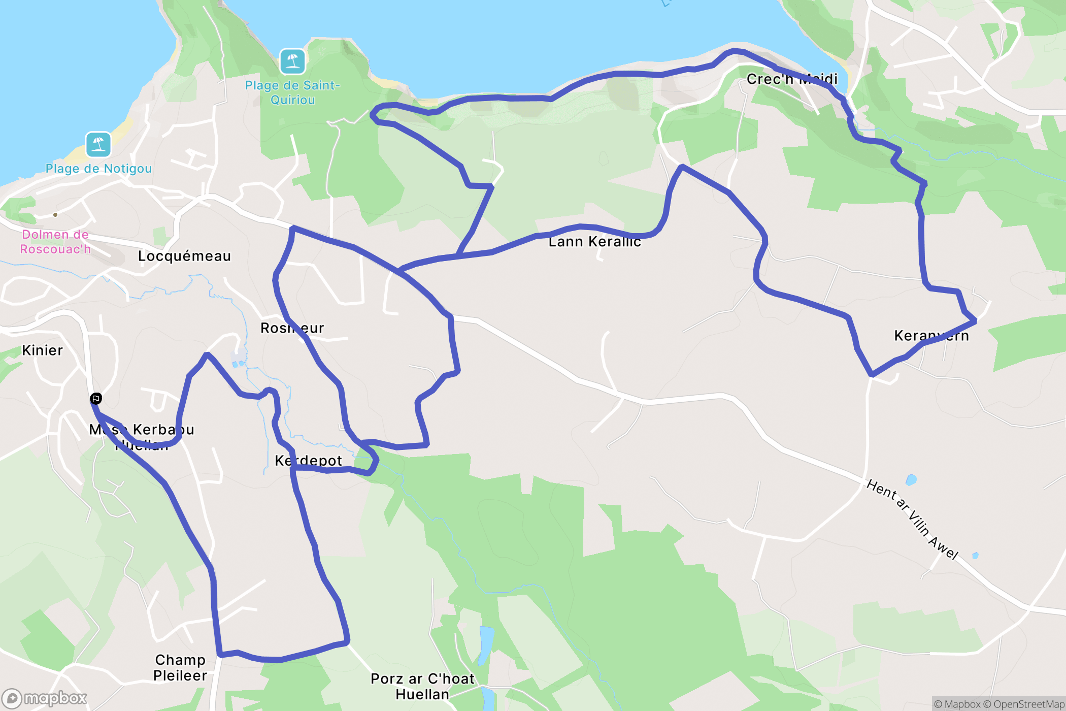 Trédrez-Locquémeau : carte du parcours de randonnée - France