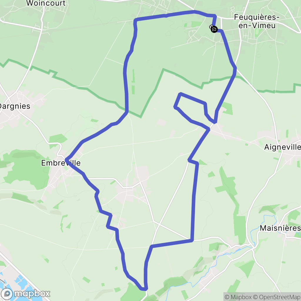 Feuquières-en-Vimeu : carte du parcours de randonnée - France
