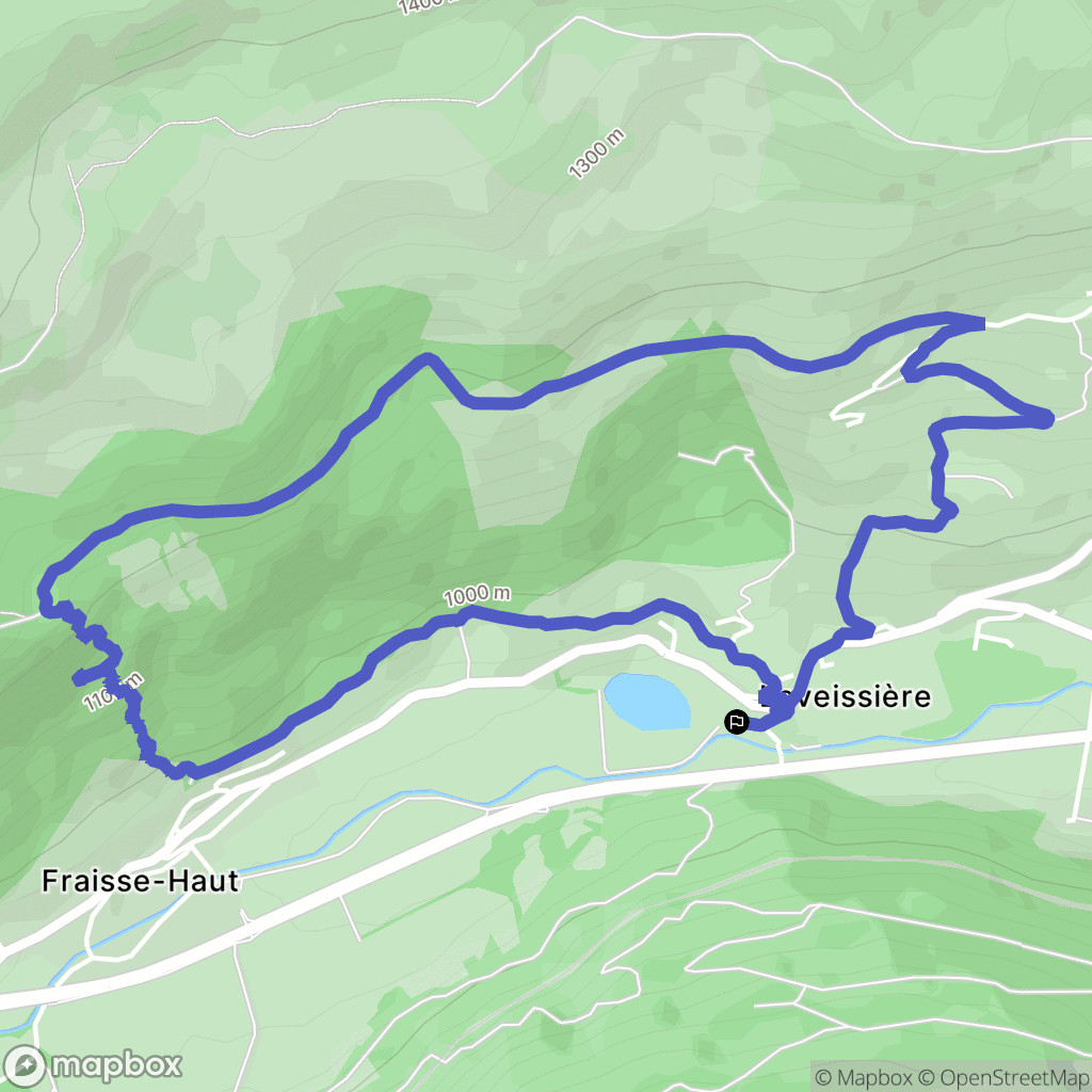 Laveissière : carte du parcours de randonnée - France