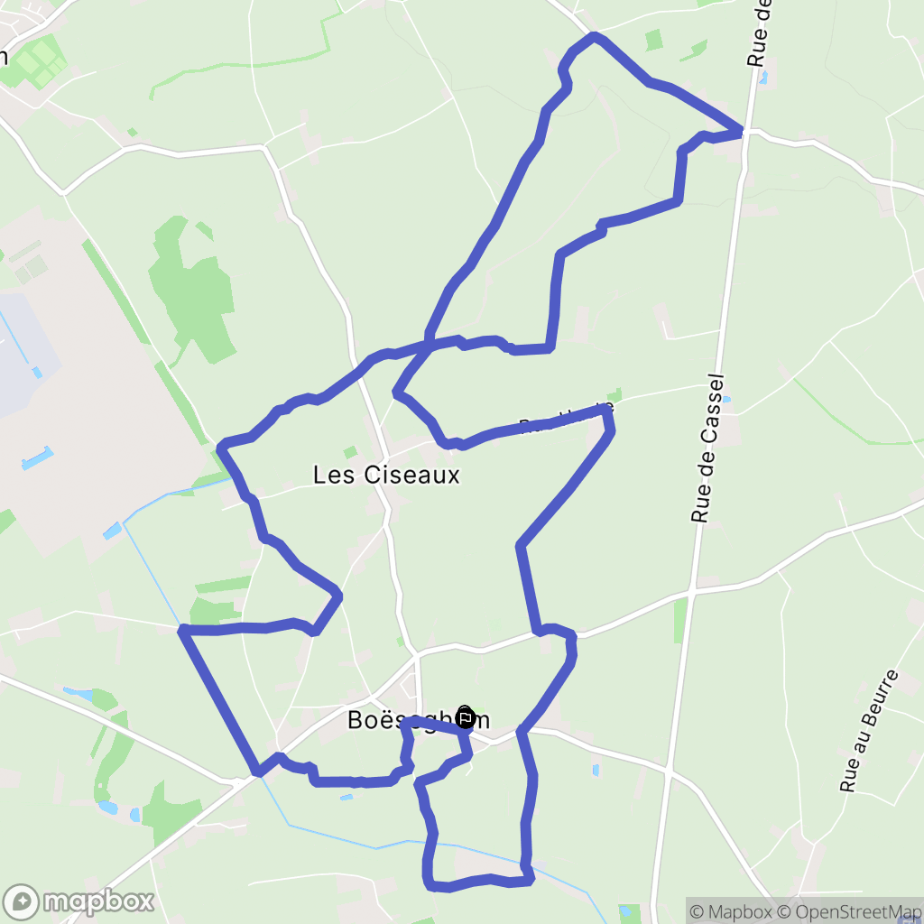 Boëseghem : carte du parcours de randonnée - France
