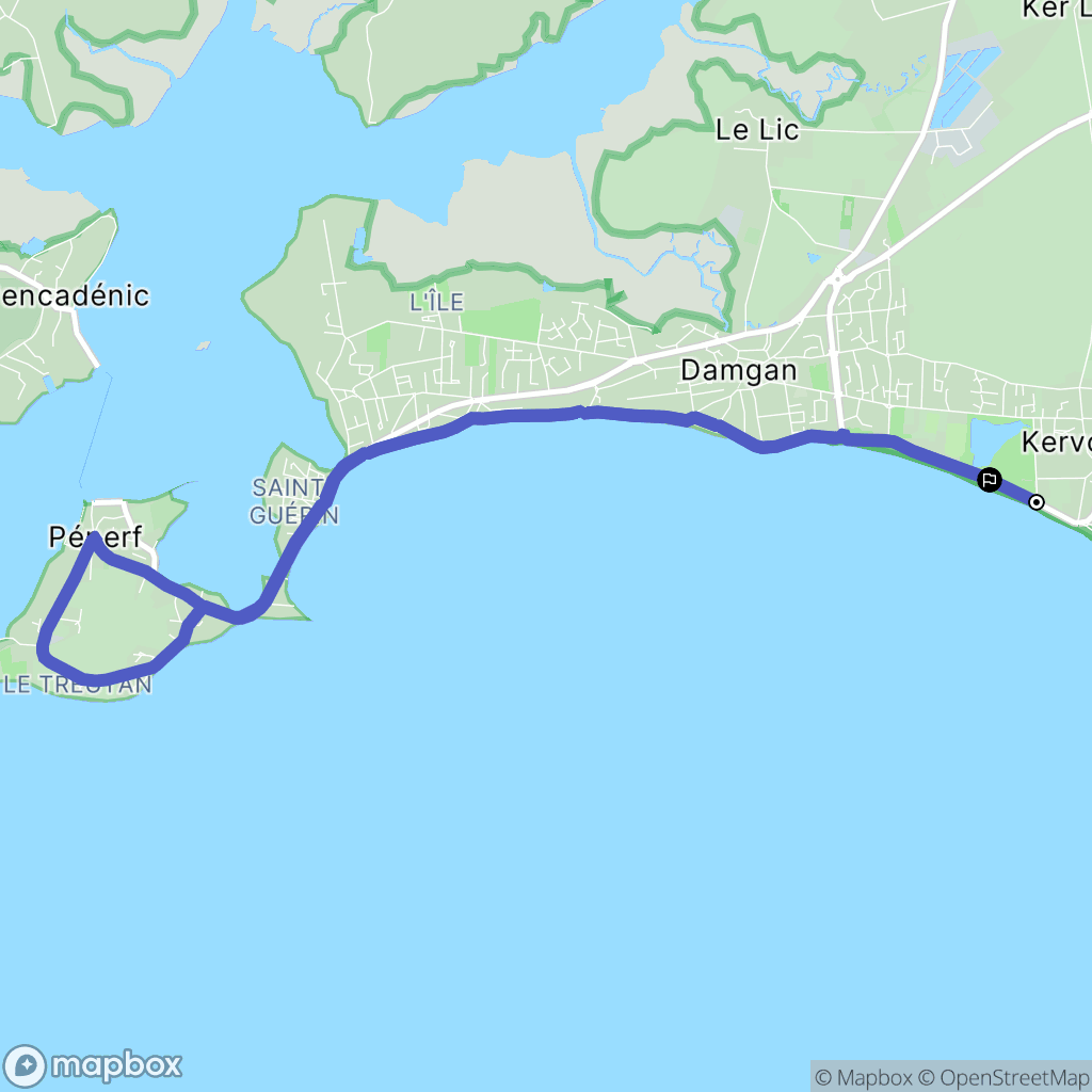 Damgan : carte du parcours de randonnée - France