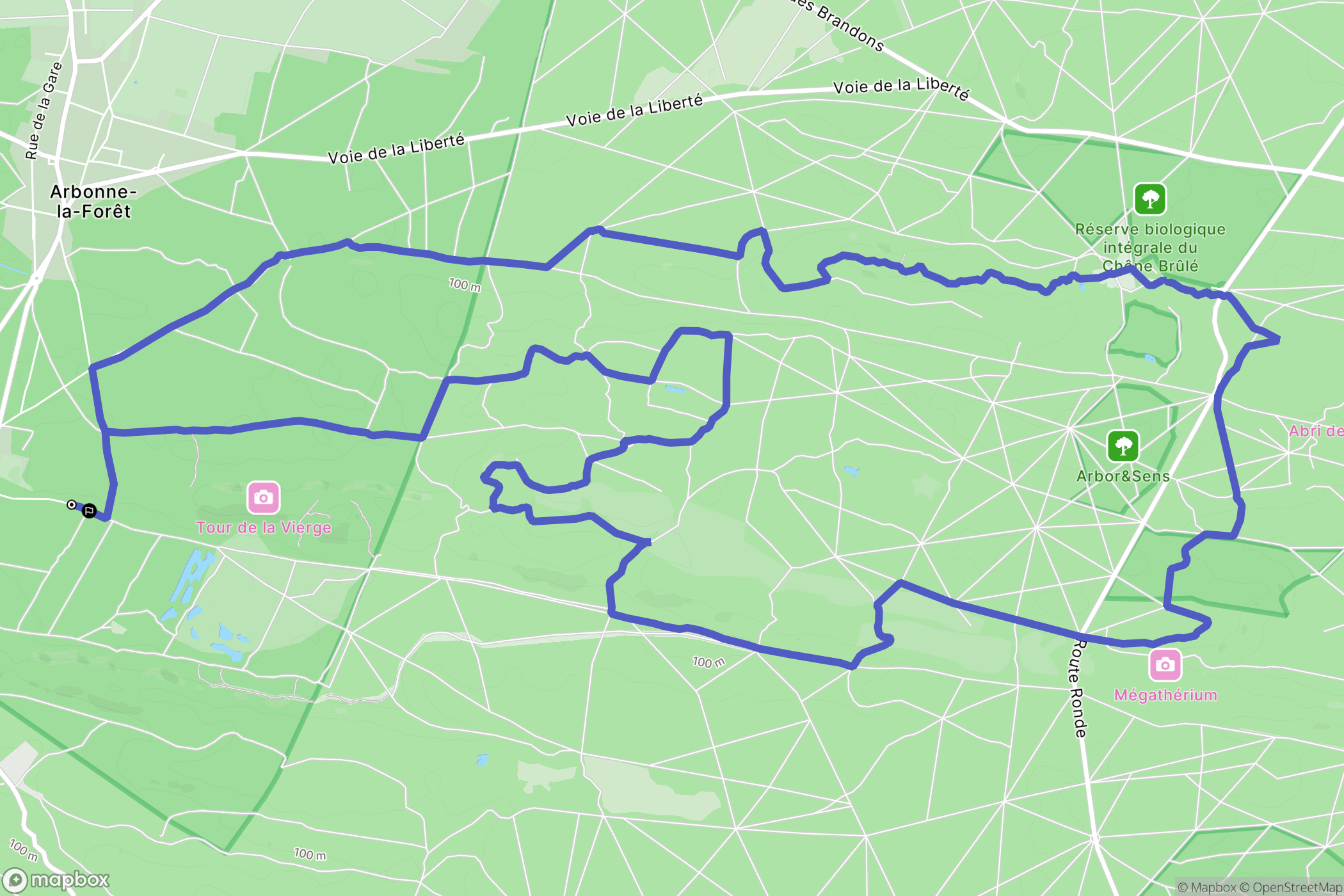 Arbonne-la-Forêt : carte du parcours de randonnée - France
