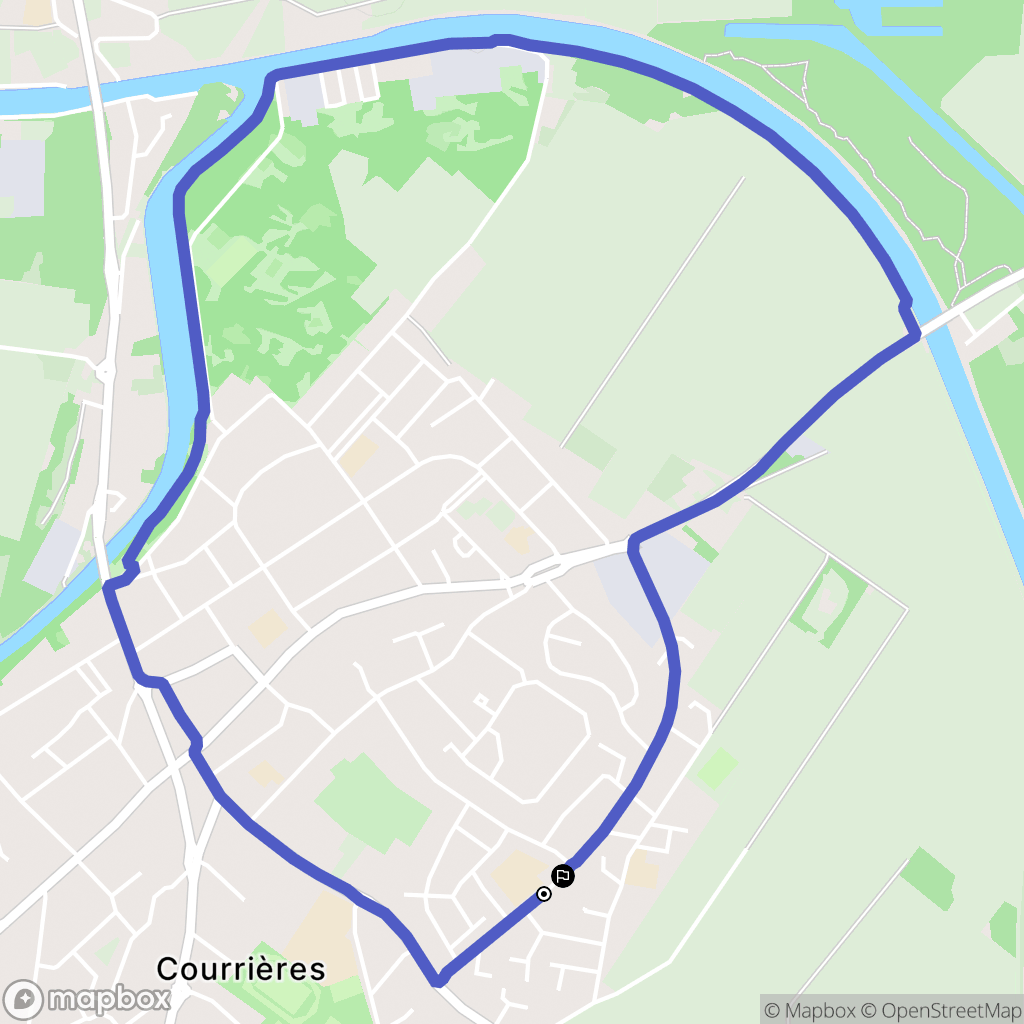 Courrières : carte du parcours de randonnée - France