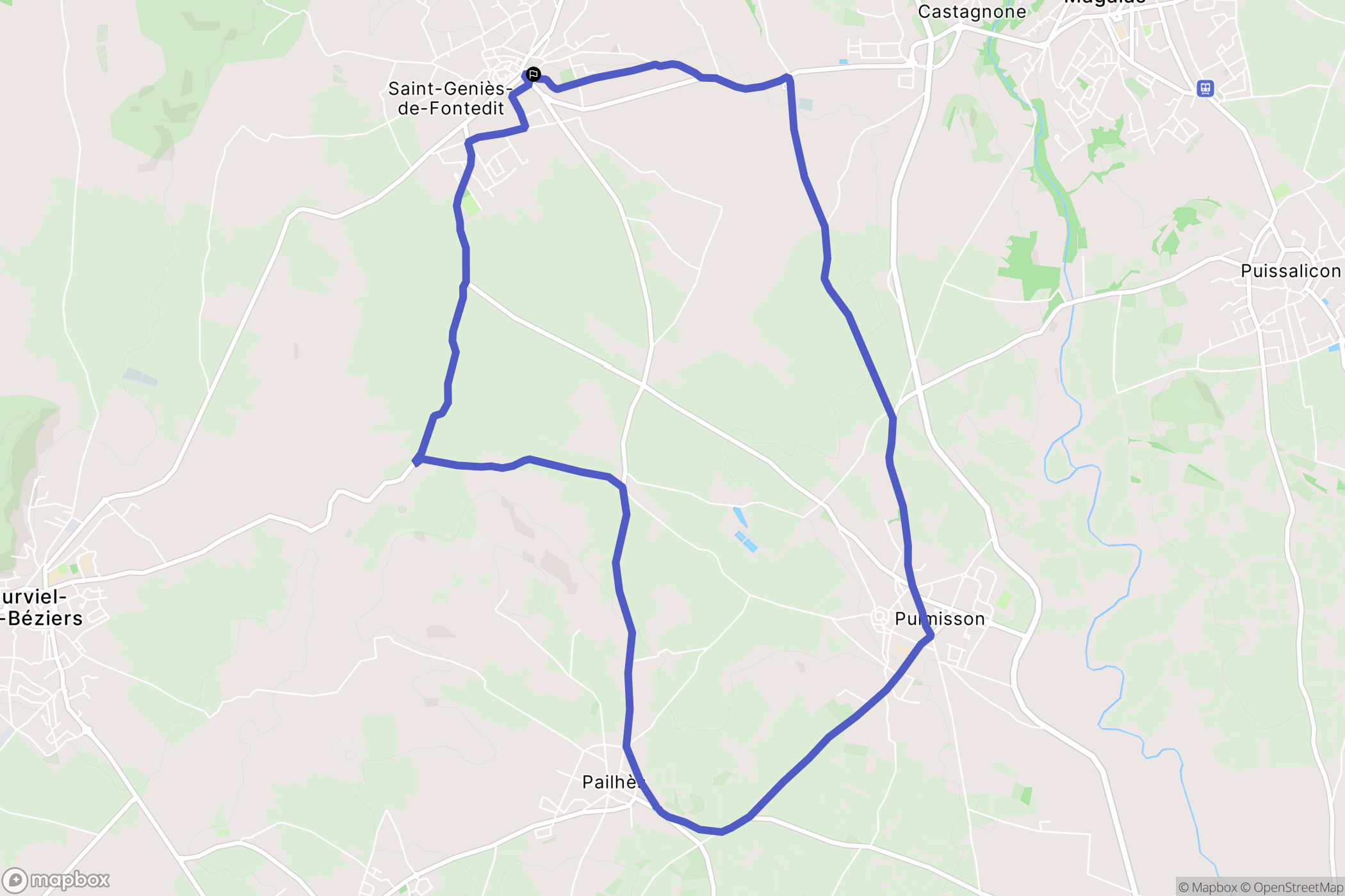 Saint-Génies-de-Fontedit : carte du parcours de randonnée - France