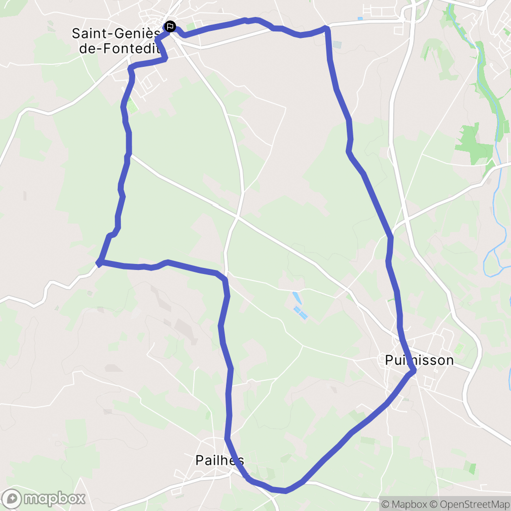 Saint-Génies-de-Fontedit : carte du parcours de randonnée - France