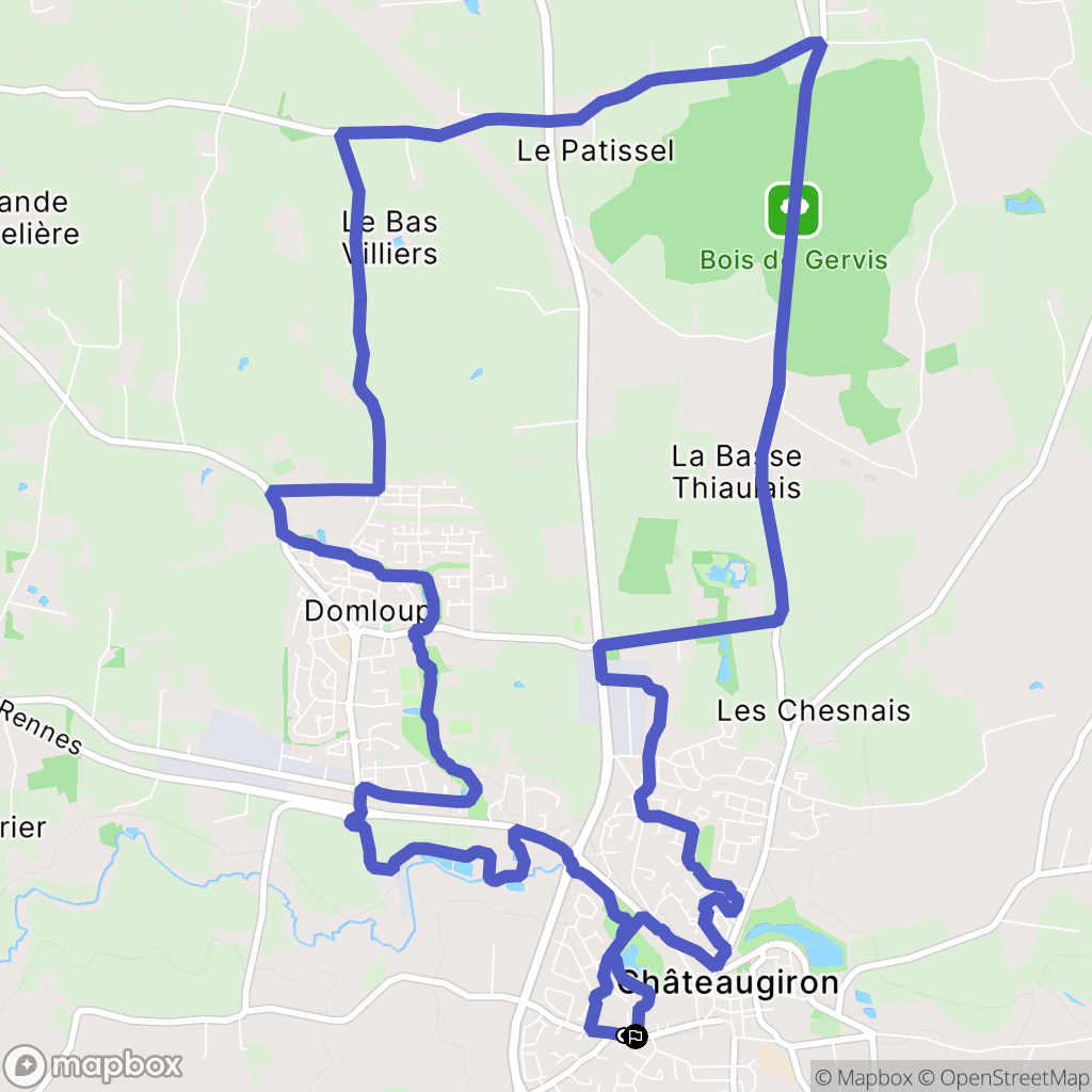 Châteaugiron : carte du parcours de randonnée - France