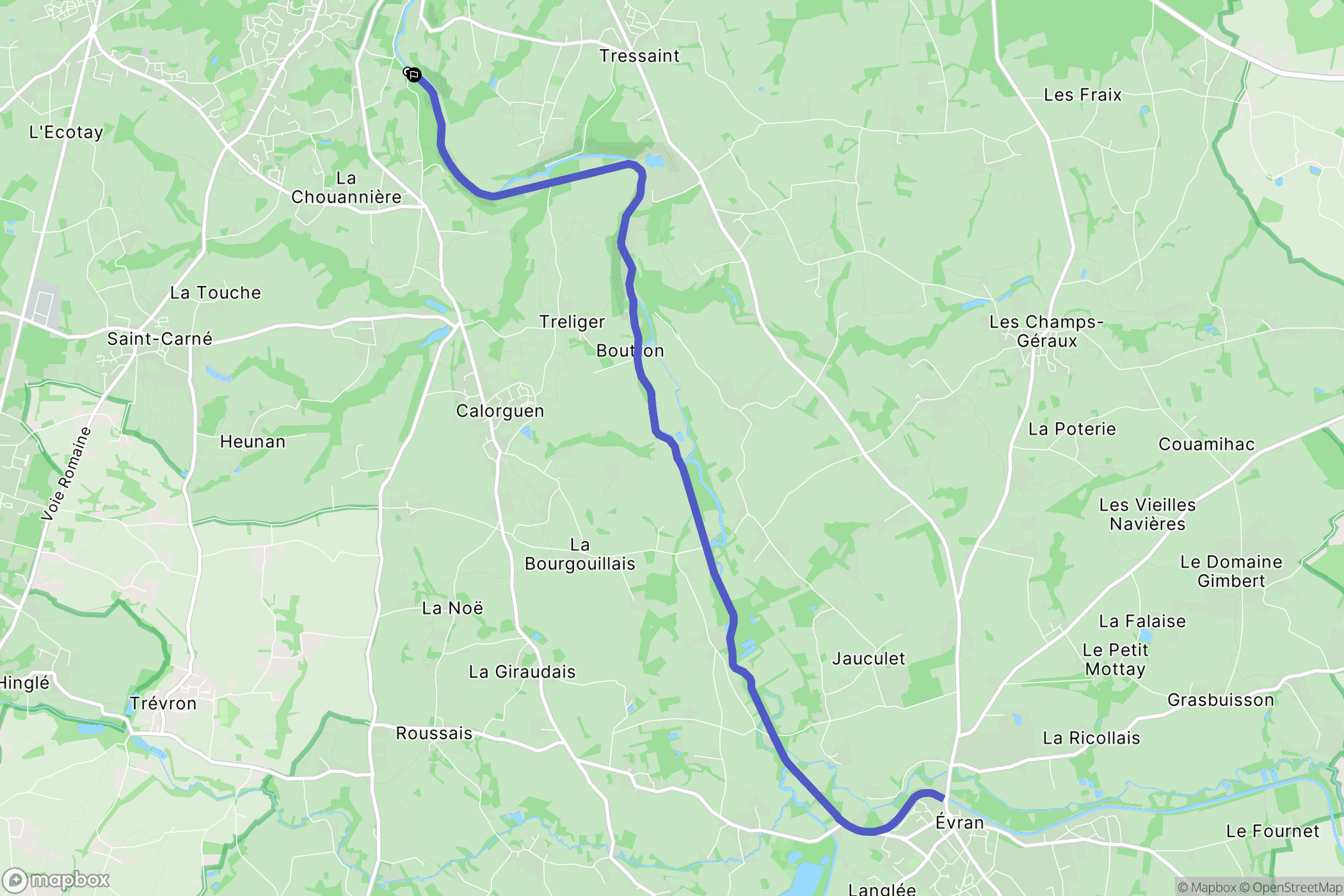 Dinan : carte du parcours de randonnée - France