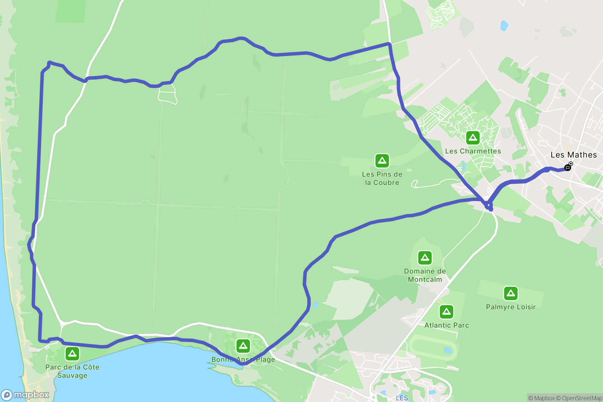 Les Mathes : carte du parcours de randonnée - France