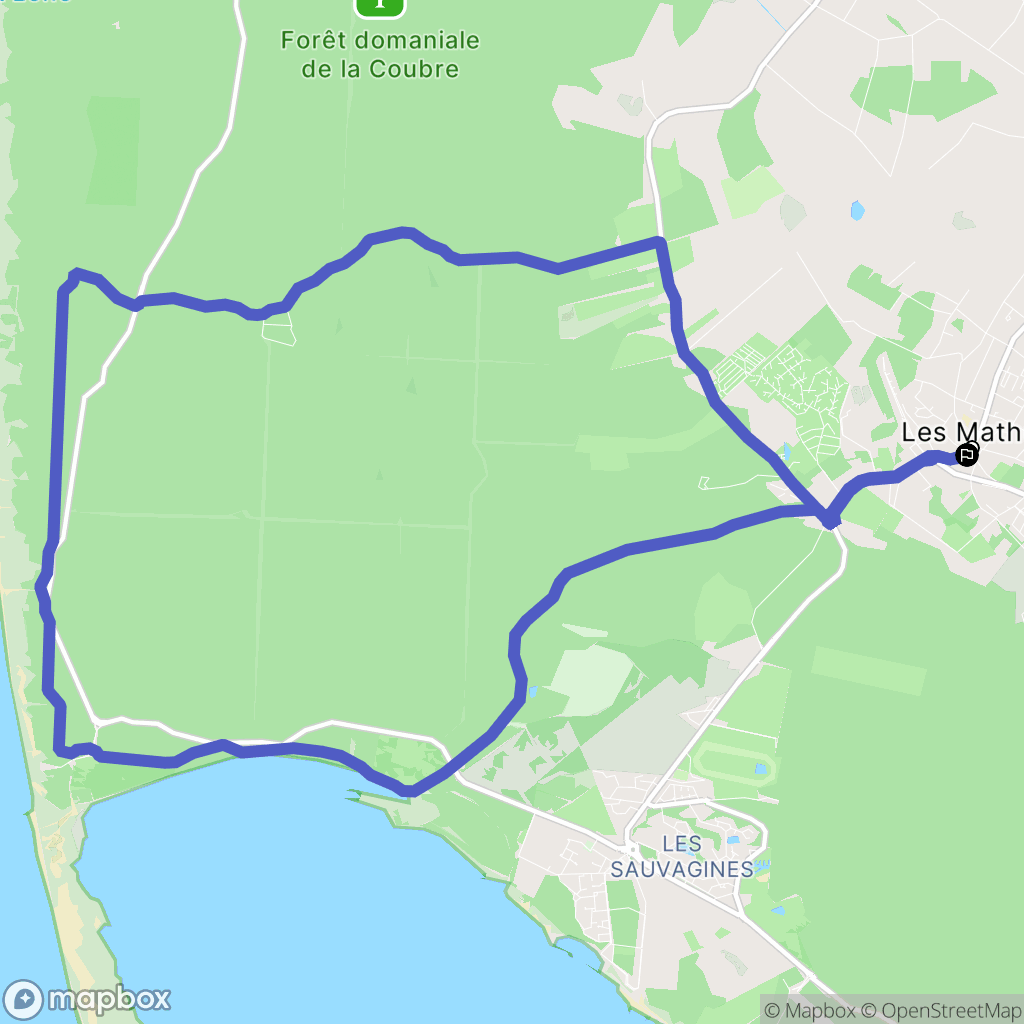 Les Mathes : carte du parcours de randonnée - France