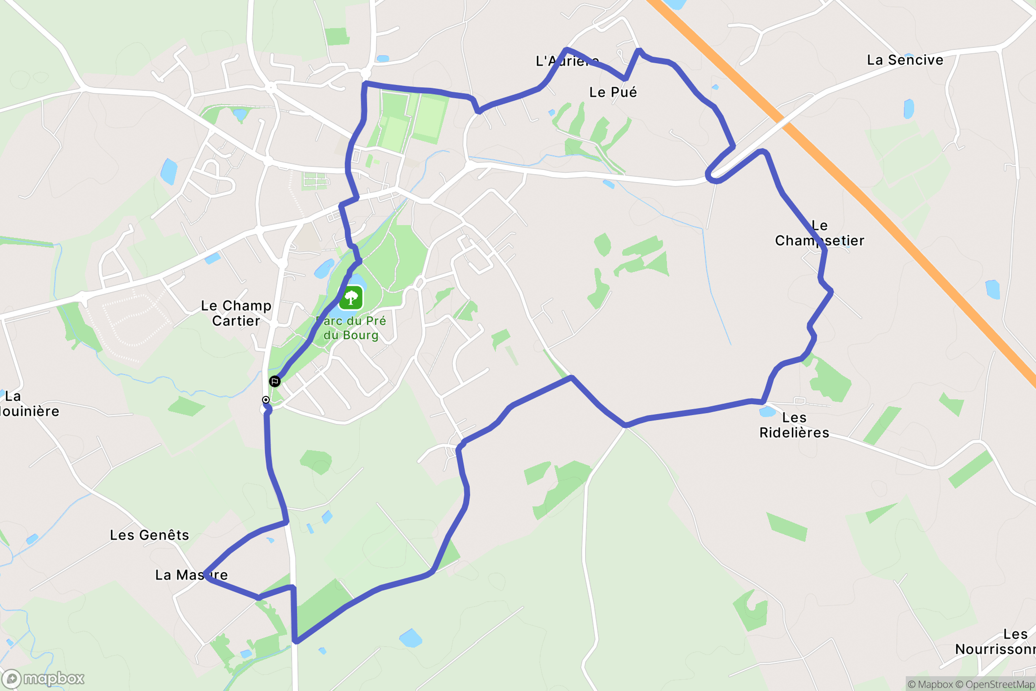 Le Bignon : carte du parcours de randonnée - France