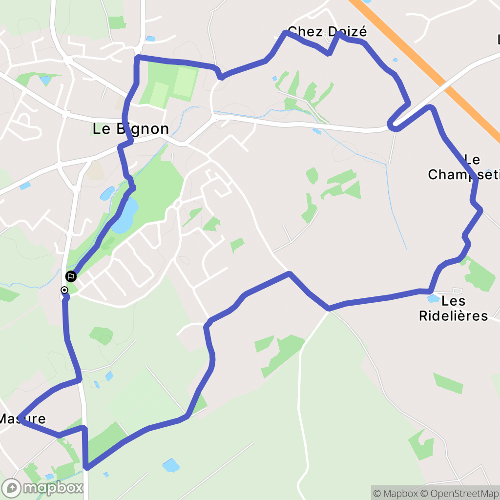 Le Bignon : carte du parcours de randonnée - France