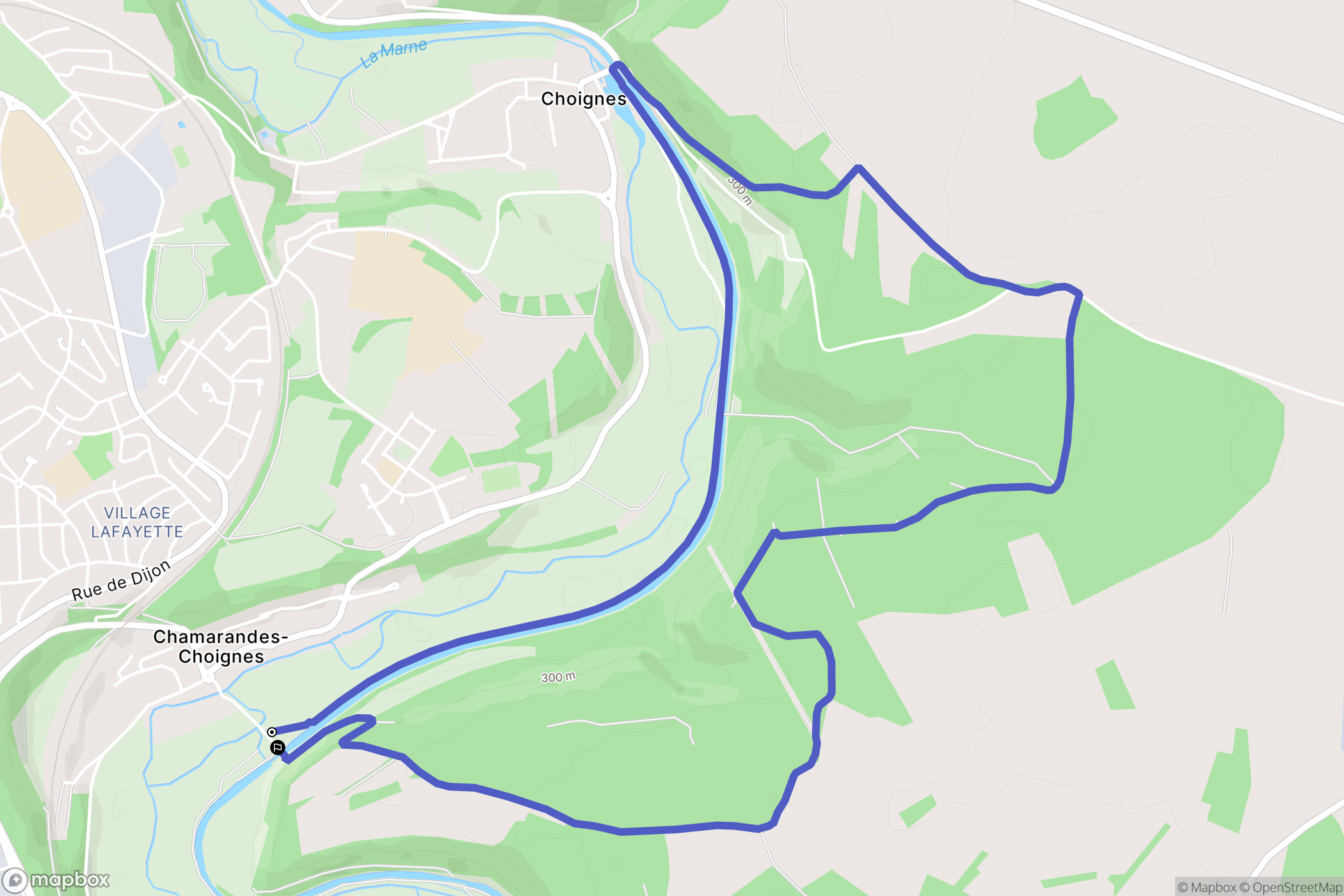 Chamarandes-Choignes : carte du parcours de randonnée - France