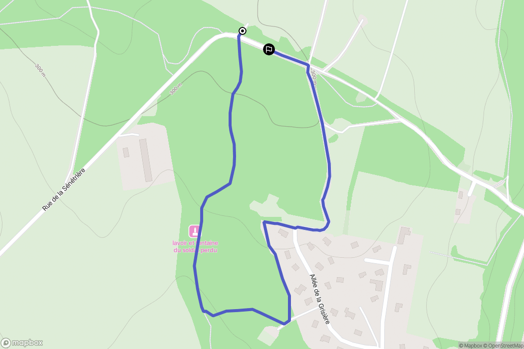 Sancé : carte du parcours de randonnée - France