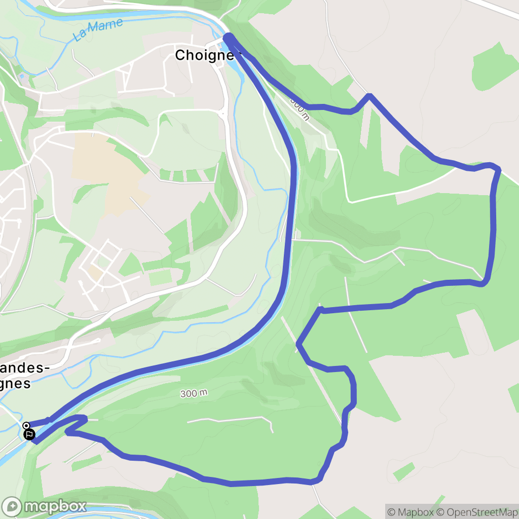 Chamarandes-Choignes : carte du parcours de randonnée - France