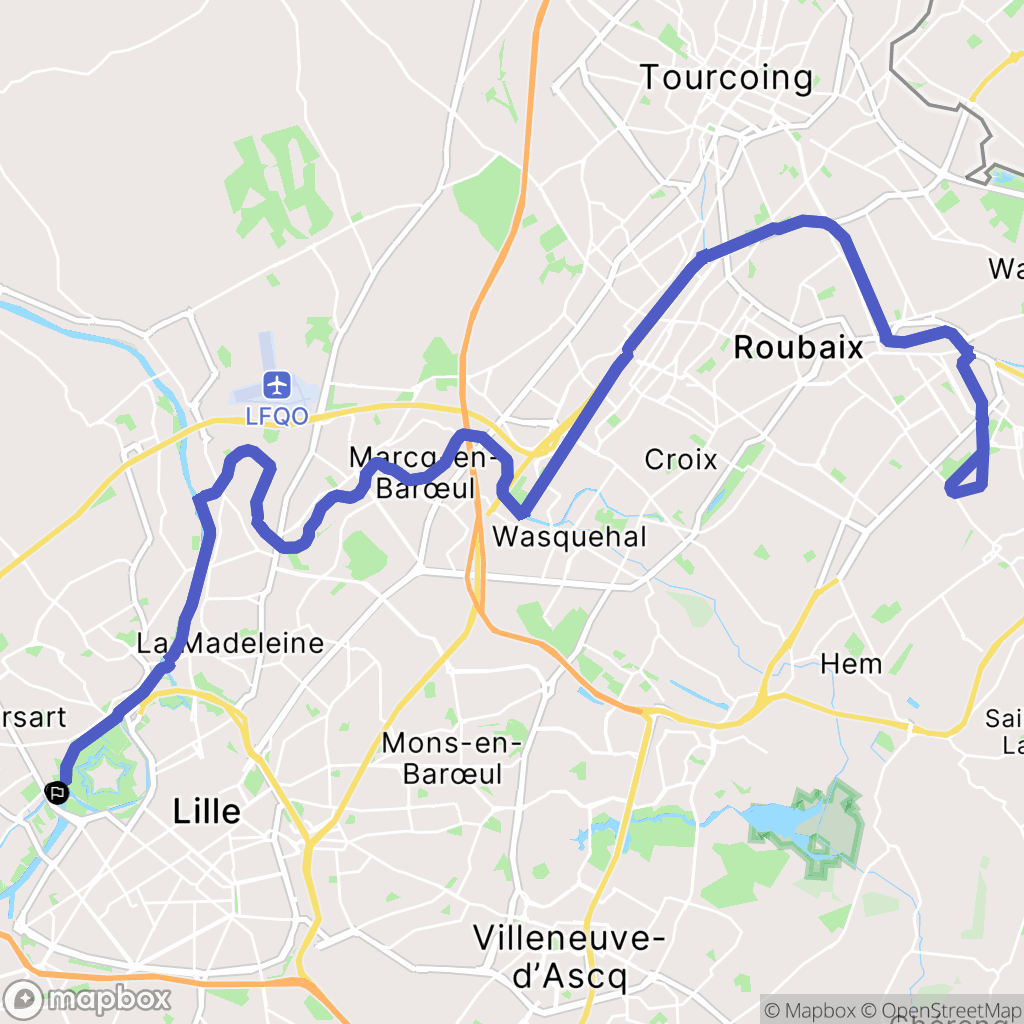 Lambersart : carte du parcours de randonnée - France