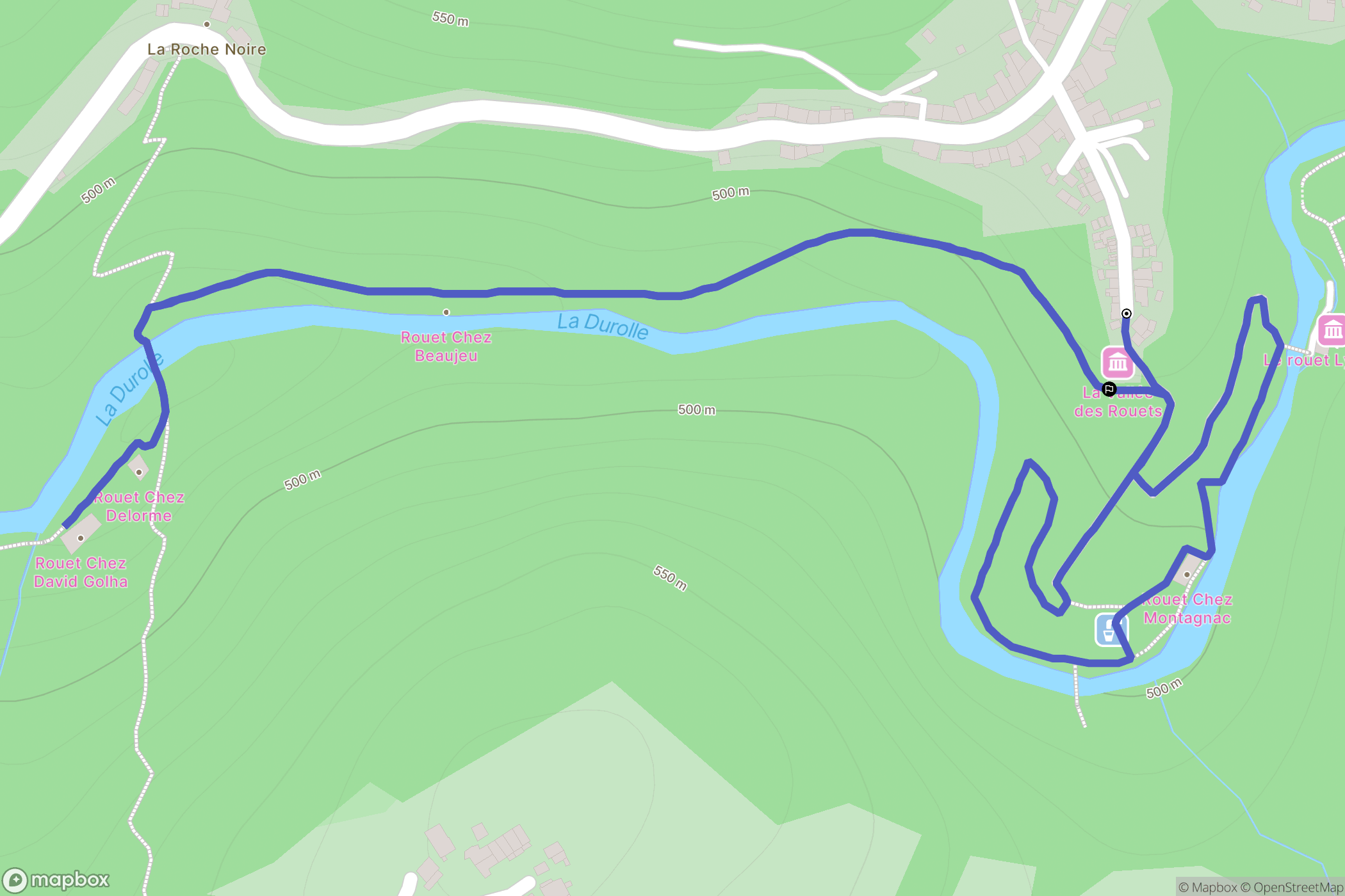 Thiers : carte du parcours de randonnée - France