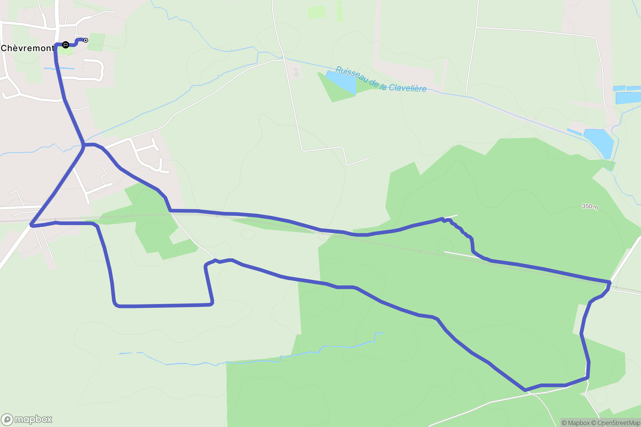 Chèvremont : carte du parcours de randonnée - France