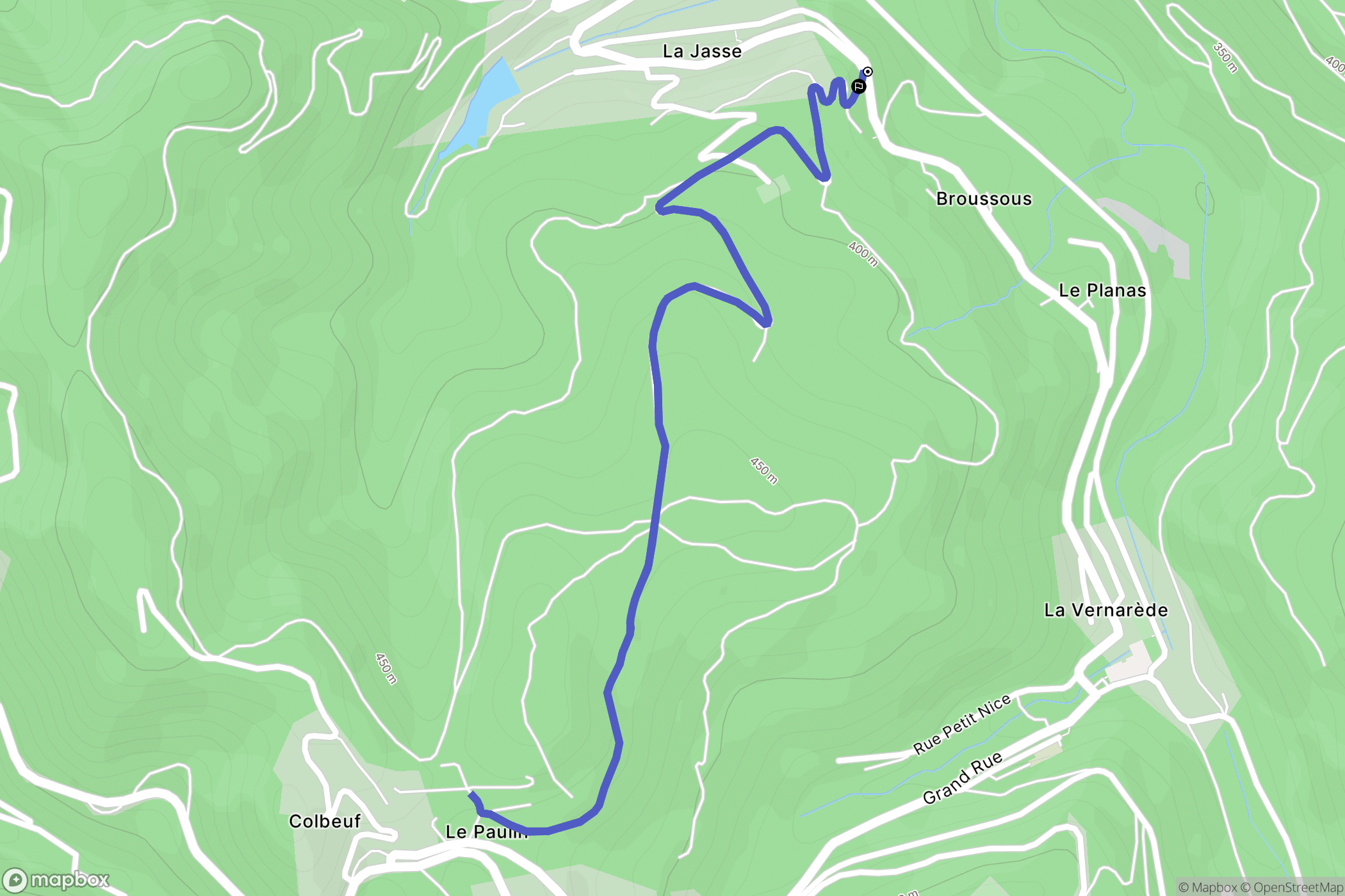 Chamborigaud : carte du parcours de randonnée - France