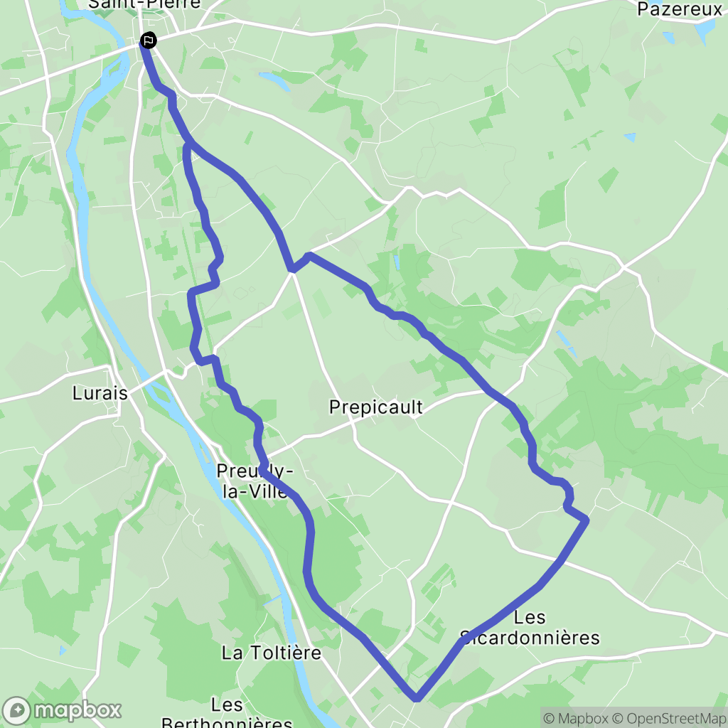 Tournon-Saint-Martin : carte du parcours de randonnée - France