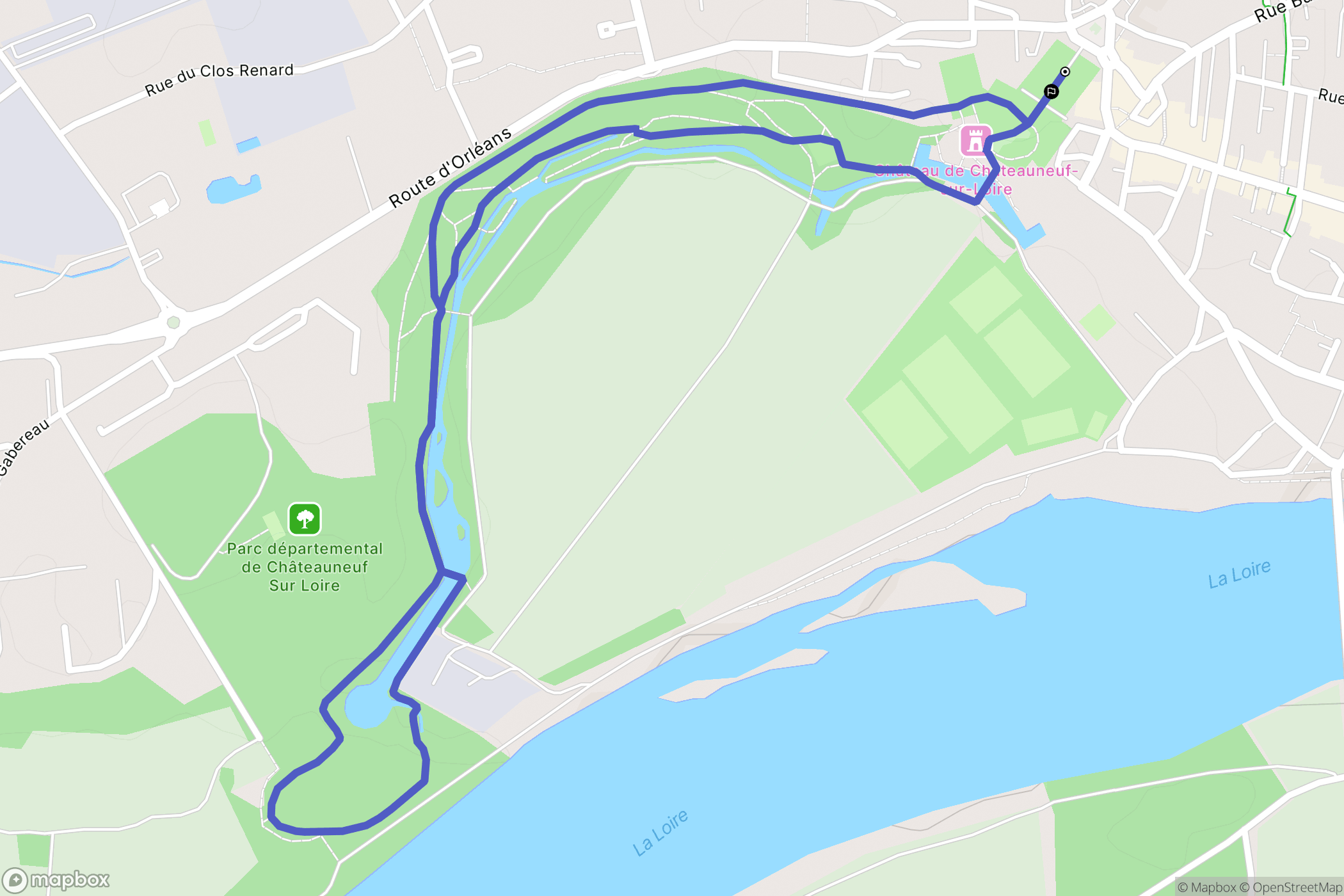 Châteauneuf-sur-Loire : carte du parcours de randonnée - France