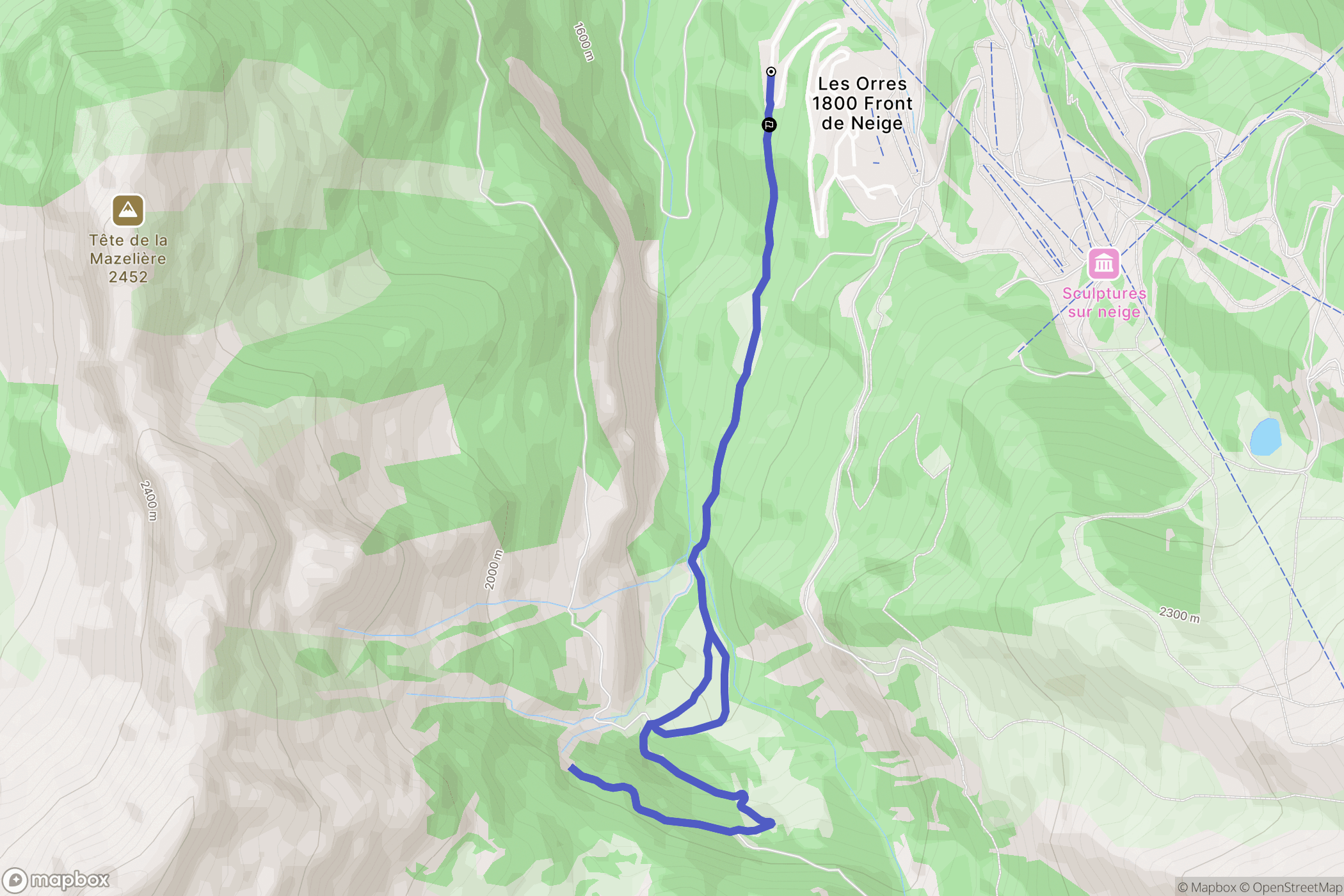 Les Orres : carte du parcours de randonnée - France