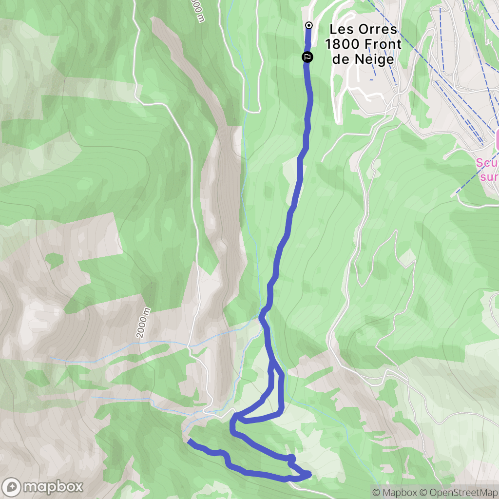 Les Orres : carte du parcours de randonnée - France