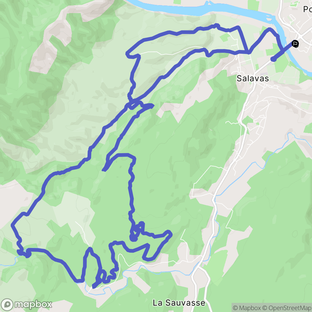 Vallon-Pont-d'Arc : carte du parcours de randonnée - France