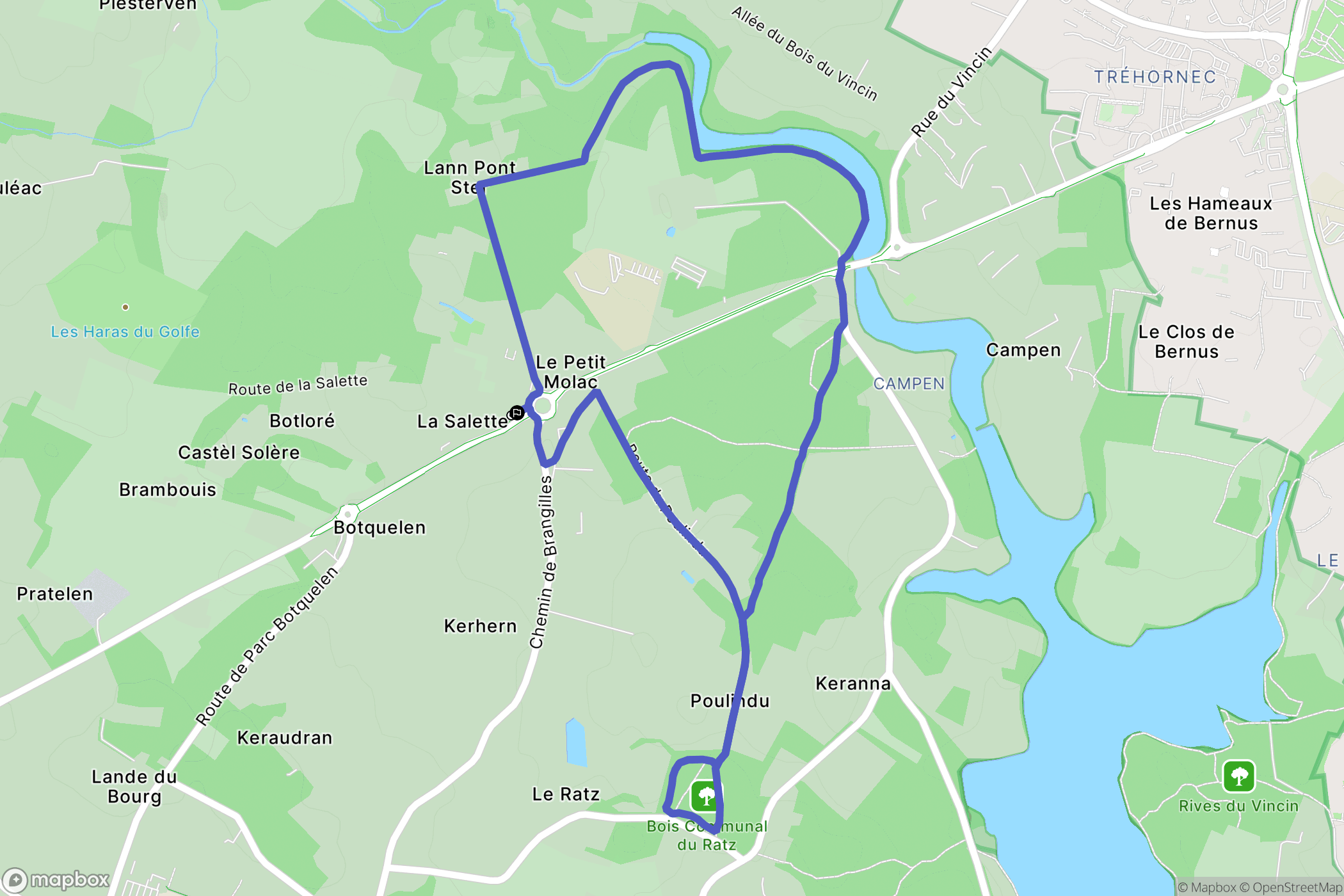 Arradon : carte du parcours de randonnée - France