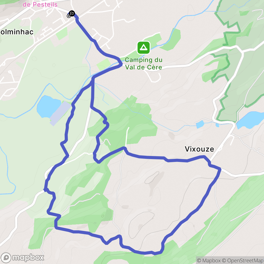 Polminhac : carte du parcours de randonnée - France