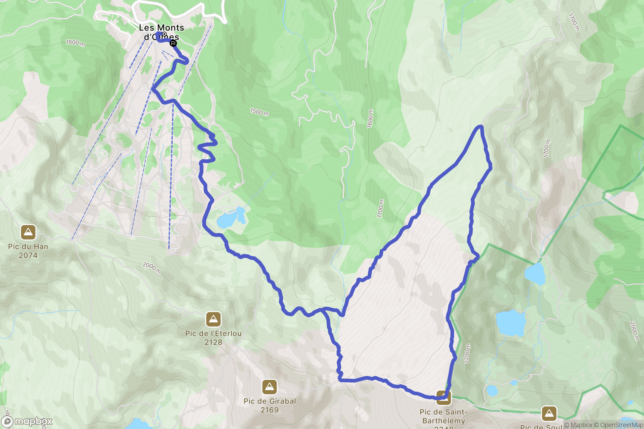 Montferrier : carte du parcours de randonnée - France