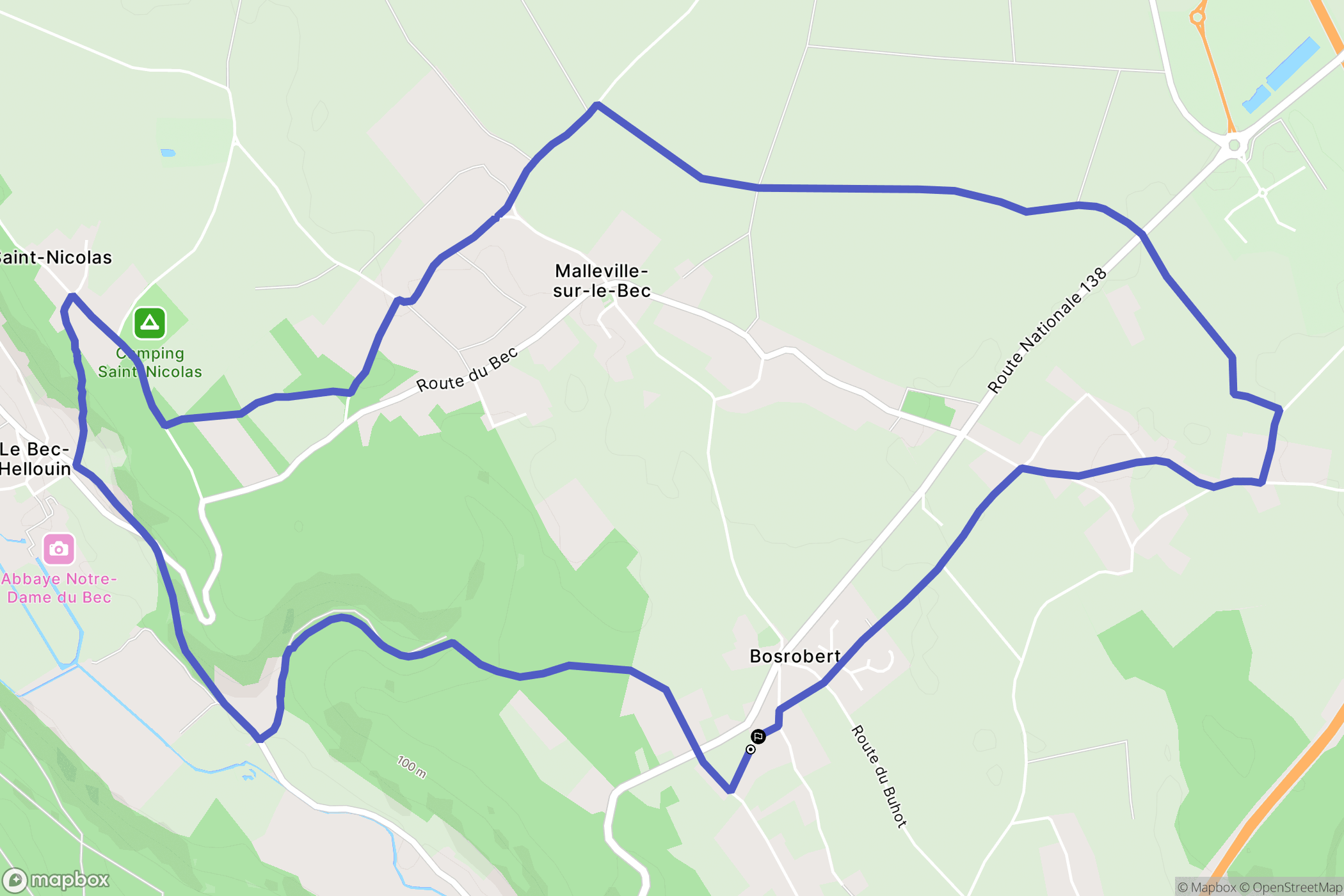 Bosrobert : carte du parcours de randonnée - France