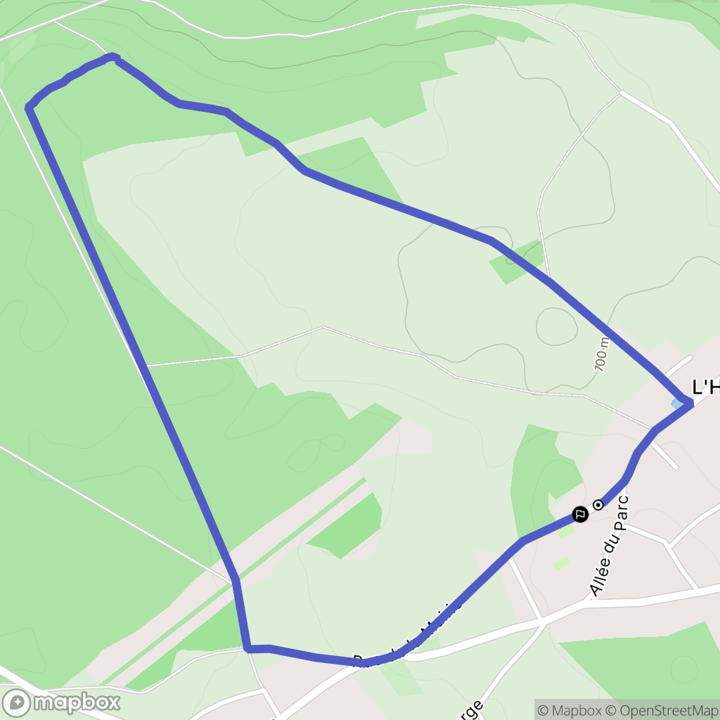 Le L'habit : carte du parcours de randonnée - France