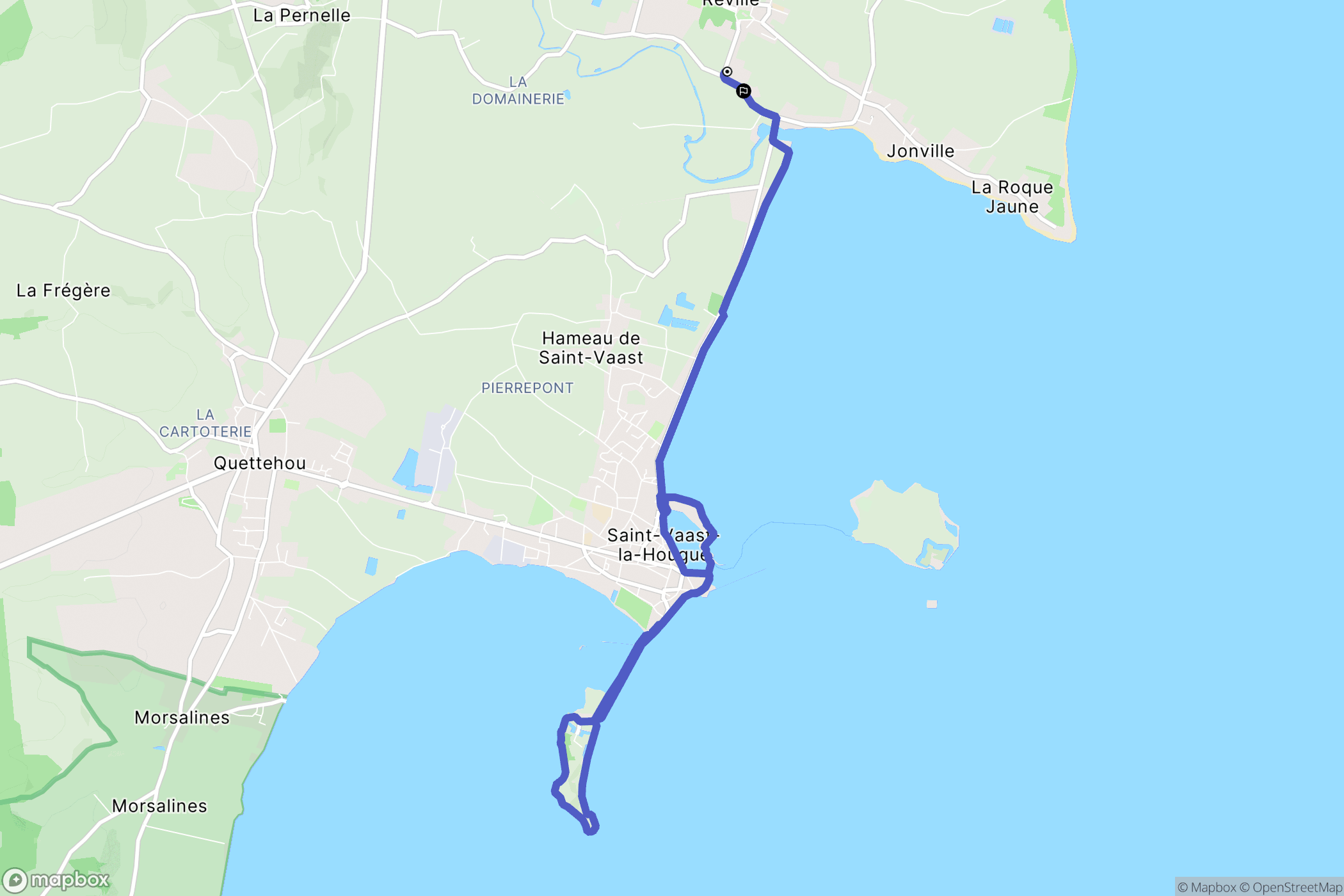 Reville : carte du parcours de randonnée - France