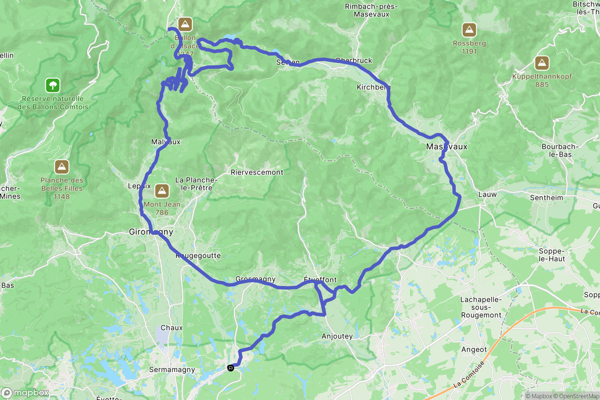 Éloie : carte du parcours de randonnée - France