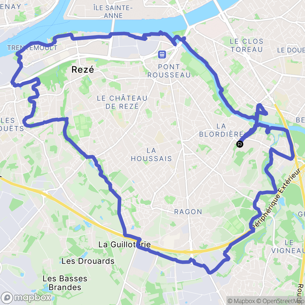 Rezé : carte du parcours de randonnée - France