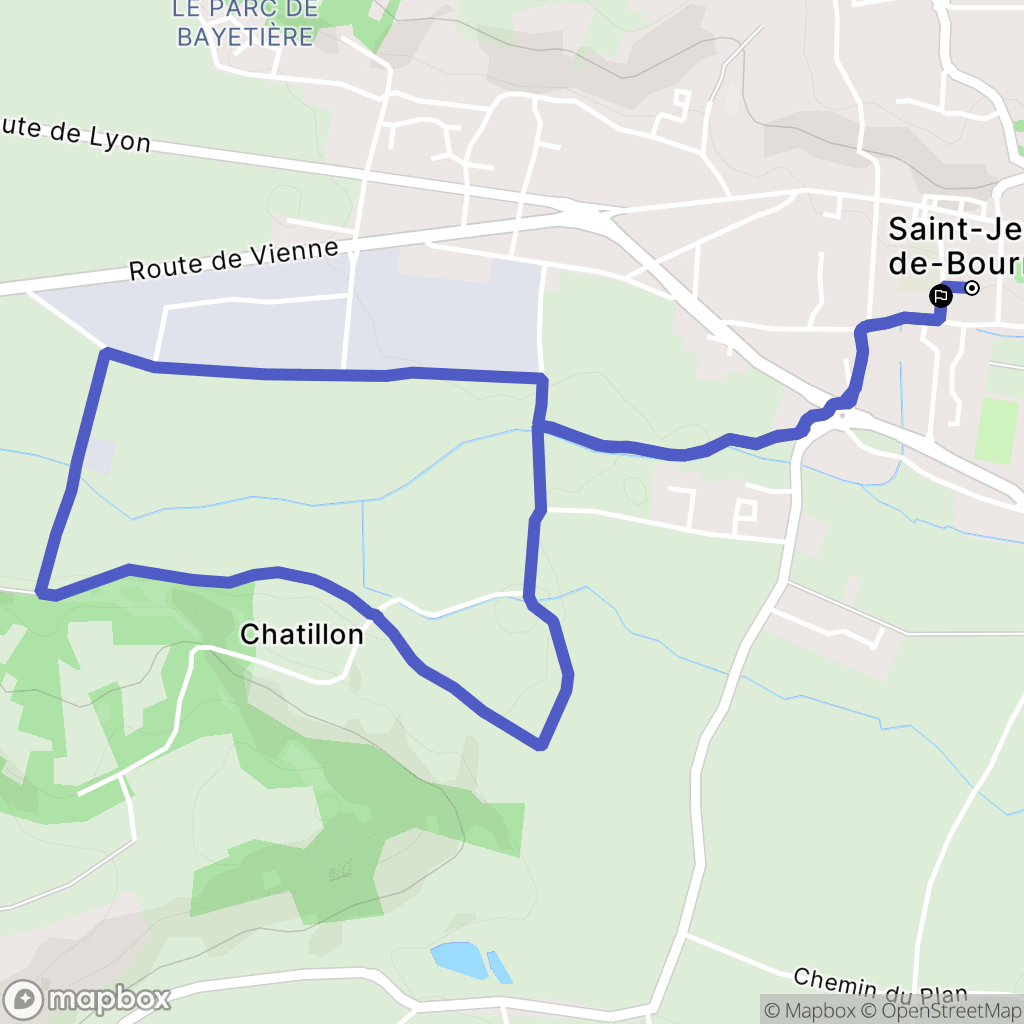 Saint-Jean-de-Bournay : carte du parcours de randonnée - France