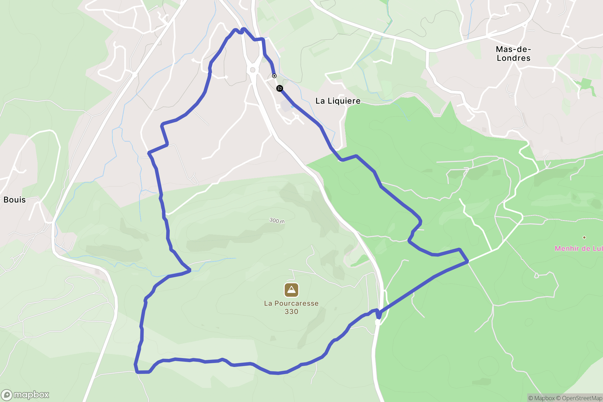 Saint-Martin-de-Londres : carte du parcours de randonnée - France