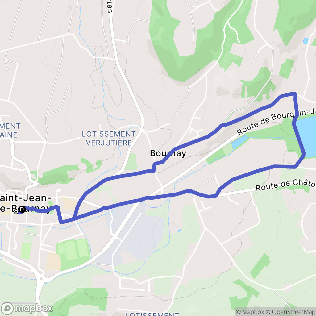 Saint-Jean-de-Bournay : carte du parcours de randonnée - France