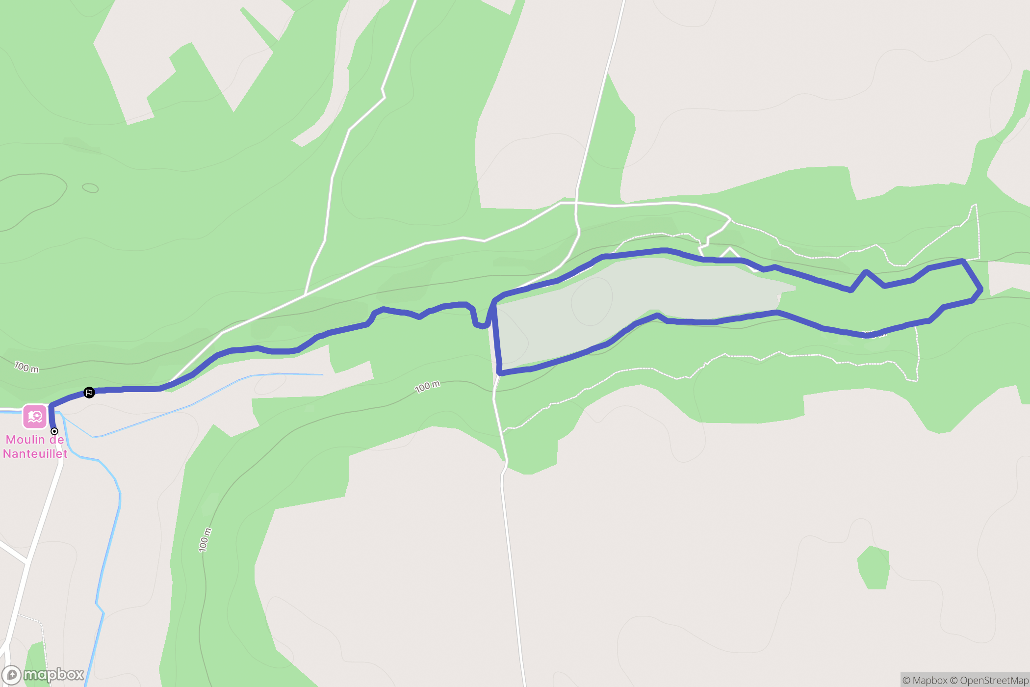 Voulgézac : carte du parcours de randonnée - France