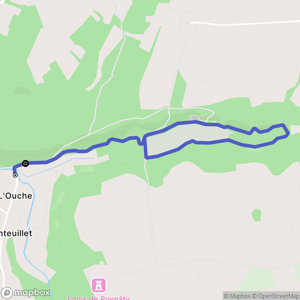 Voulgézac : carte du parcours de randonnée - France