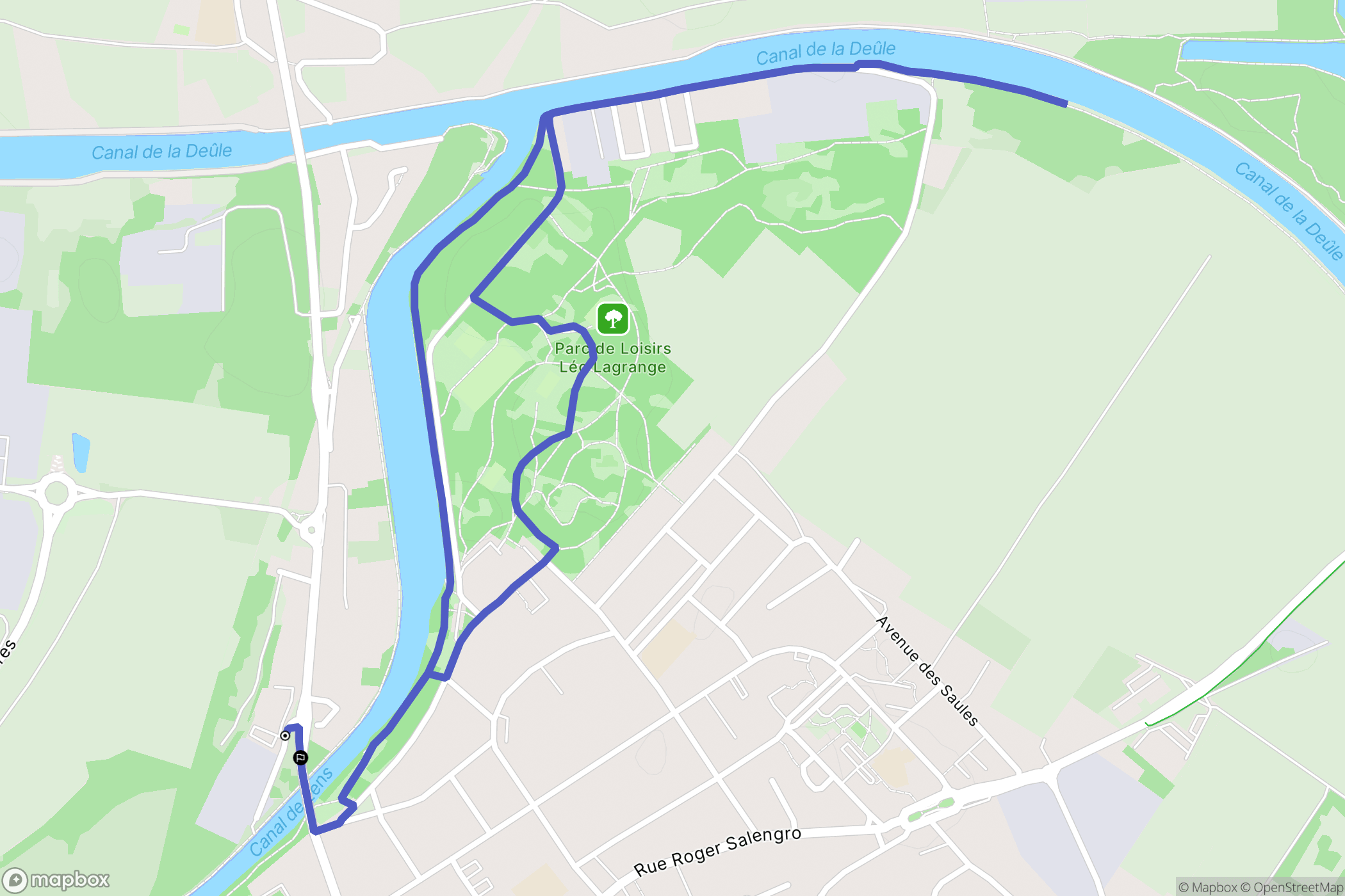 Courrières : carte du parcours de randonnée - France