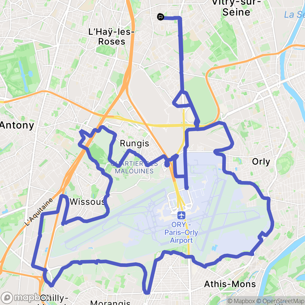 Villejuif : carte du parcours de randonnée - France